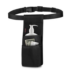 SITHON - Bolsa profesional para botella de masaje para 1 botella, organizador de cintura con aceite de loción, funda para terapeuta de masaje con cinturón ajustable, múltiples bolsillos (solo bolsa)