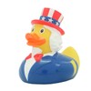 Patriotic Rubber Duck Bath Toy, Stars and Stripes Design, Red