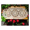 Laivigo Handmade Crochet Lace Oval Lucky Flower Tablecloth Table Runner