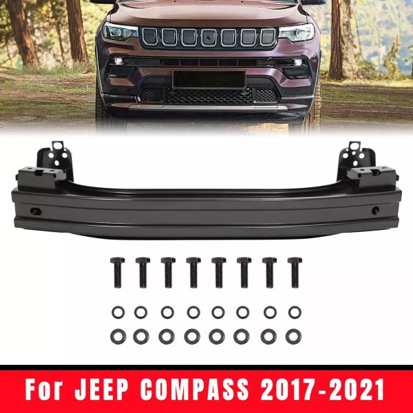 Unbranded Black Front Bumper Reinforcement Face Bar For Jeep Compass