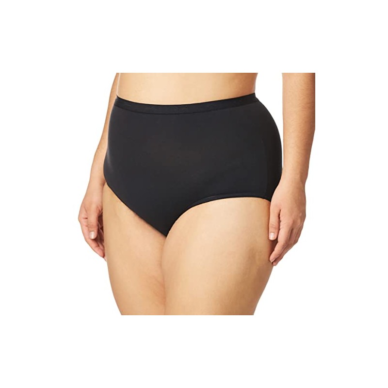 Bali Women's Stretch Brief Panty, Black, X-Large/8