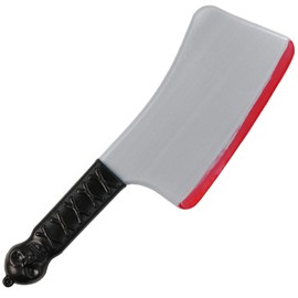 Skeleteen Bloody Butcher Knife Costume- Fake Cleaver Weapon Meat Cleaver with Blood and Jolly Roger Handle