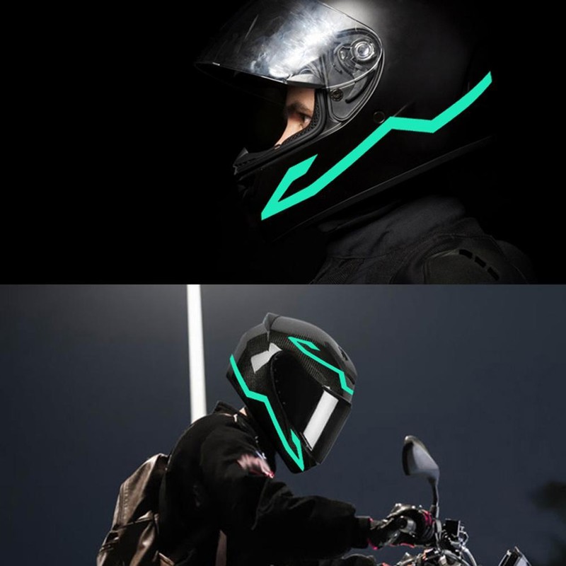Motorcycle Helmet Reflective Stickers LED Night Riding Light Helmet El