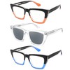 3 Pack Oversized Reading Glasses for Women Blue Light Blocking