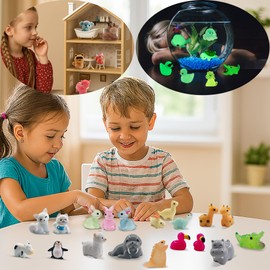 SparkleFab 160pcs Tiny Resin Animals to Hide Mini Resin Ducks Bulk for Fairy Garden Accessories, Micro Landscape Decor, Aquarium and Potted Plants