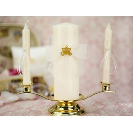 Elegant Fairy Tale Cinderella Coach Wedding Unity Candle Set (Silver/Gold)