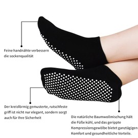 ARERWA Yoga Socks Stopper Socks Women 3 Pairs Pilates Socks Non-Slip Socks for Pilates, Yoga, Trampoline, Barre, Ballet 35-46, 02 Black