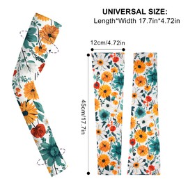YAMEIZE Gardening Long Arm Sleeves for Women - Sun Protection Cooling Floral Sleeves to Cover Arm for Garden, Yelow Flower