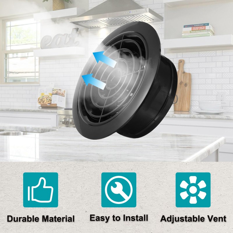 PATIKIL 6 Inch Round Air Vent Cover, Soffit Vents ABS