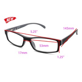 Colorviper Soft Matte Black w/ 2 Tone Reading Glasses Spring Hinge 0.74 Oz a (R1 MATTE BLACK MATTE GREY, 1.00)