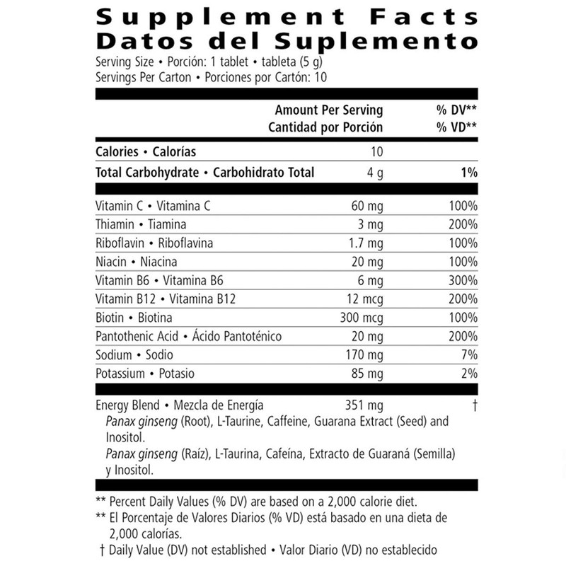 Effervescent Energy Supplement Tropical Fruit Force 10 Tablets