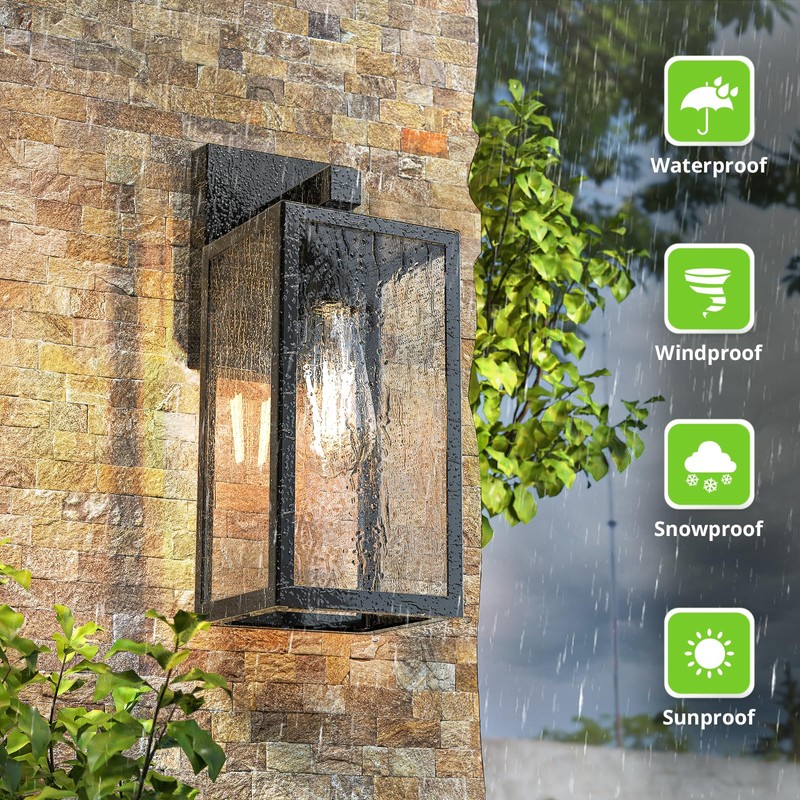 MAXvolador Outdoor Wall Sconce, Exterior Waterproof Wall Lantern Light Fixtures,