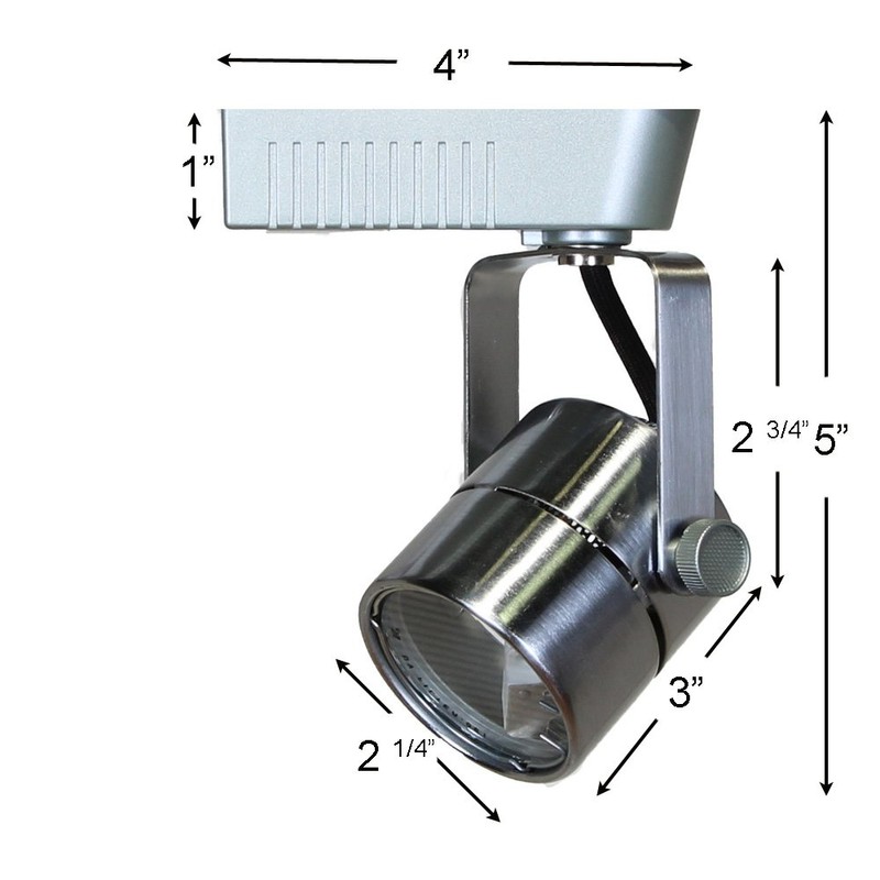 Direct-Lighting 50010 Brushed Steel MR16 Cylinder Low Voltage Track Lighting
