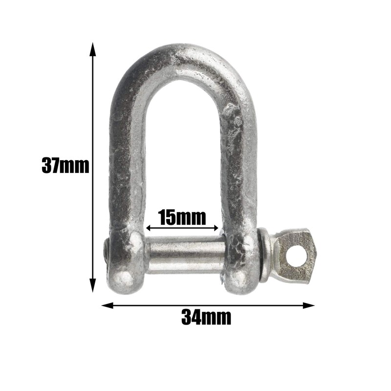 6mm Galvanised Dee Shackle Pack of 6 Shackle Chandlery DK01