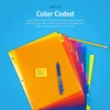 OS Plus 8-Tab Plastic Binder Dividers, Insertable Multicolor Big Tabs,
