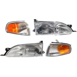 Garage-Pro Driver and Passenger Side Headlight Kit for Toyota Camry 1995-1996 Halogen With bulb(s) W/Corner Light USA Built Vehicle Replaces# 8115006032 8111006032 8161006020 8162006020