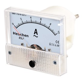 Heschen 85L1-10A Rectangle Panel Mounted Ammeter Tester AC 0-10A Class 2.5 White