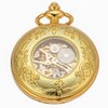 DerMacht Steampunk Gold Pocket Watch Skeleton Mechanical Gear Hand-Wind Roman