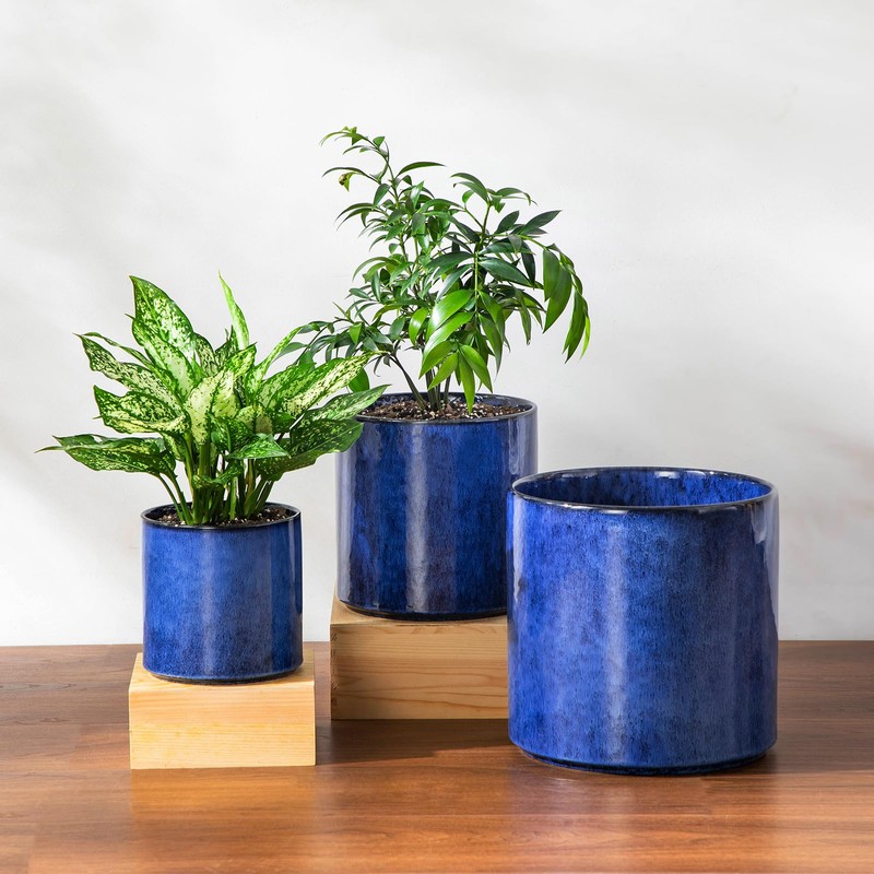 vancasso 6"+8"+10" Ceramic Pot for Plants, Large Outdoor Indoor Planter