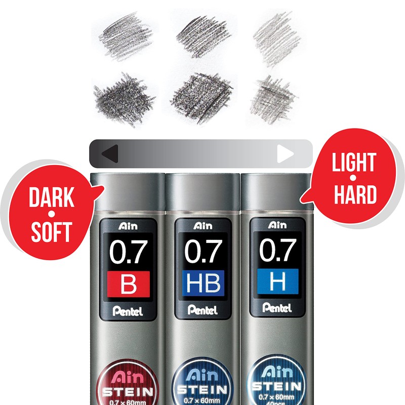 Pentel Ain Stein 0.7 mm B Grade Refill Lead (Pack