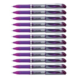 Pentel Energel Refillable Rollerball Pens Medium Point - Purple (Set of 12)