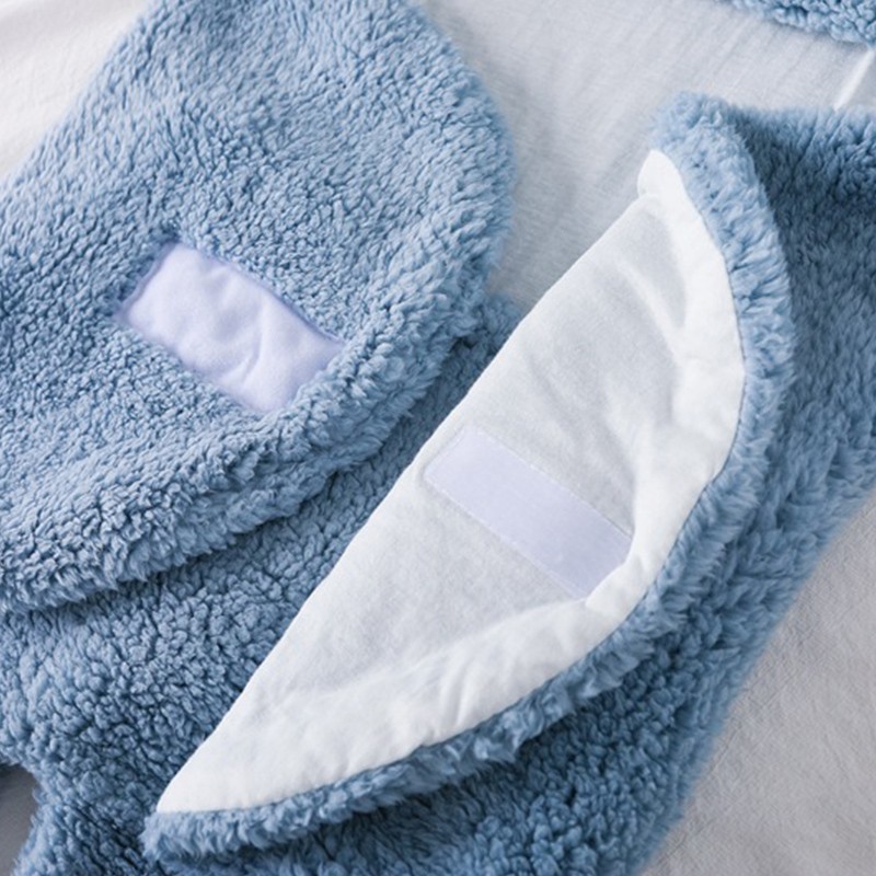 Baby Swaddle Blanket Polyester Wool Cartoon Pattern Soft Skin Friendly