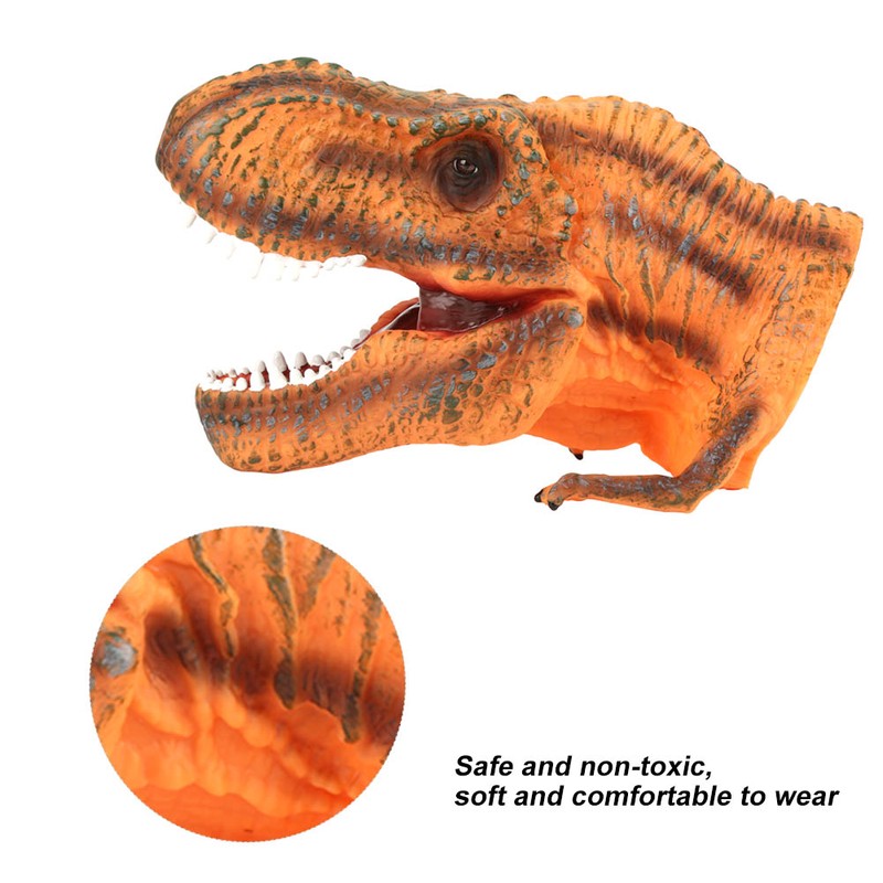 Soft Dinosaur Head Hand Puppet Kids Child Stories Role Play