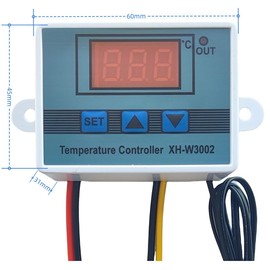 MTDELE 2Pcs 12V Thermostat Switch Controller XH-W3002 DC 12V 120W Temperature Control -50℃ to 110℃ with Waterproof Probe