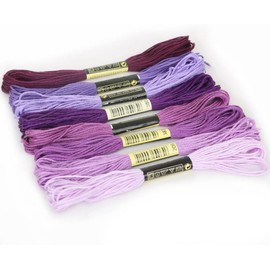 8Pcs Purple 7.5m Cotton Stitch Embroidery Thread Floss DIY Friendship Bracelets Floss Craft Sewing Skeins Fashion Embroidery Floss for Arts, Crafts and Sewing