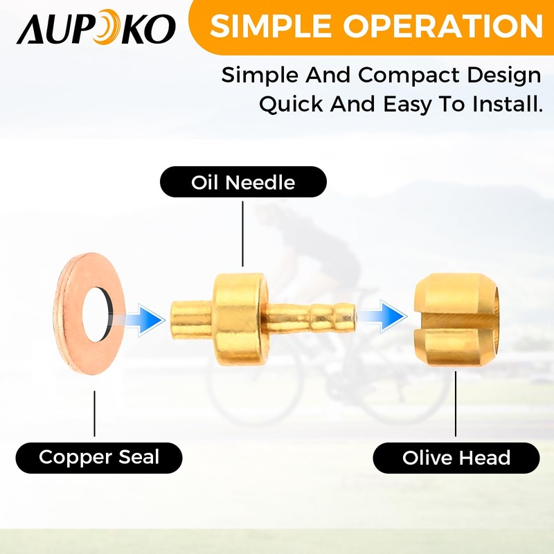 Aupoko 4 Sets Bicycle Brake Olive Insert Bike Hydraulic Disc