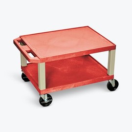 FSE 373-WT16R 16"H AV Cart - Two Shelves - Putty Legs