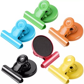 VNDUEEY 6 Pack Colorful Magnetic Clips for Whiteboard Refrigerator Magnets Fridge Ma...