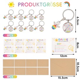 AWCIGG Set of 8 Teacher Gift Farewell Gifts for Teachers, Small People Need As Big Hearts As Your Educator, Key Fob Childminder, Nursery, Nursery Key Fob