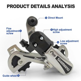 Relwears RD-TY21B 6/7 Speed Rear Derailleur - Direct Mount for Mountain Bikes, Tricycl...