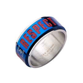 WWE Jewelry John Cena Hustle Loyalty Respect Stainless Steel Men's Spinner Ring, Size 10