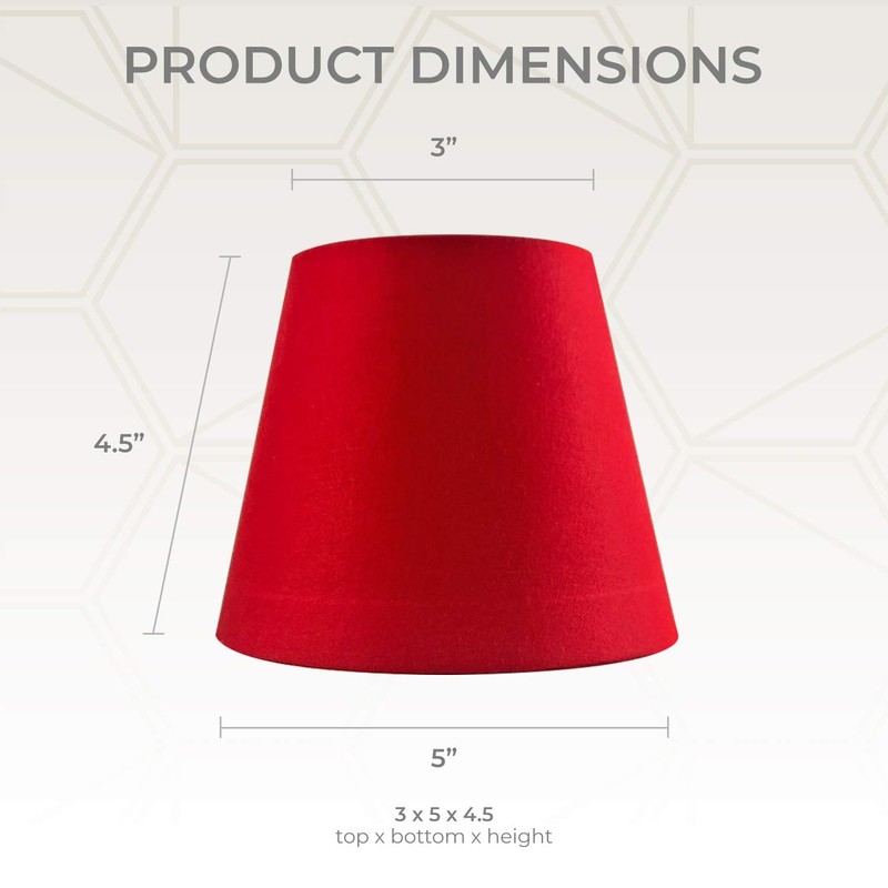 Royal Designs, Inc. Clip On Chandelier Lamp Shade, Red, 3