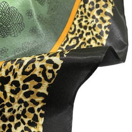 FAIRYGATE Schal Grau Damen Seidenschal Damen Quadratischer Schal Leopard Muster Leicht Weich Vierecktuch Bandana Kopfschmuck Halstuch Haarband 61020