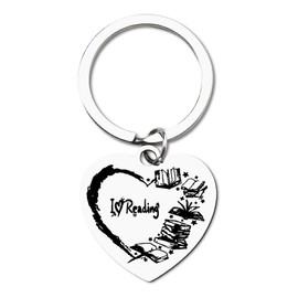 Sisadodo Book Lover Gifts for Women Men I Love Reading Keychain for Daughter Son Birthday Gifts for Readers Book Lovers Christmas Gifts for Girlfriend Wife Bookworm Gifts for Best Friend