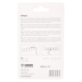 Miradent I-Prox® L interdental brush, 0.7 mm, burgundy, large, pack of 6 for easy thorough cleaning of between teeth in pocket format with hygienic protective cap, ideal for on the go