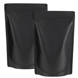 Durimoiy Matte Black Mylar Bags - 7.8x11.7 inches Large Sealable Stand Up Foil Packaging Zipper Pouches for Food Storage