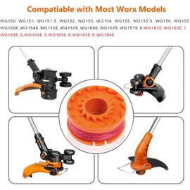 ERHUO Strimmer Spool, 5Pcs WA0004 Spool Line Compatible with 20V Worx Grass Trimmers Replace,WG151,WG163E.1,WG163E.2,WG163E.3,WG163E.6,WG163E.9