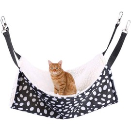 AKIRO for Kitten Cat Cage Cage Hammock, Hanging Bed Round Dot Tower Zebra Leopard Pattern Warm Pet Hammock, Soft Plush Hanging Cat Bed Mat Winter Warm Cotton