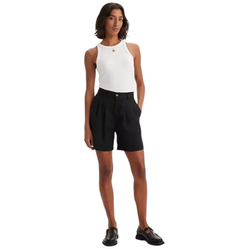 LEVIS Women's Pleated Trouser Shorts Blacks, Caviar, 25