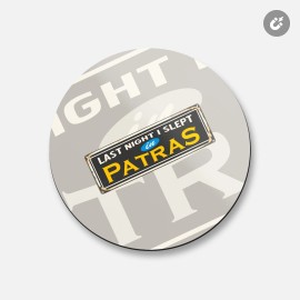 Unbranded Patras Retro Travel Tin Sign | 4'' X 4'' Round Decorative Magnet