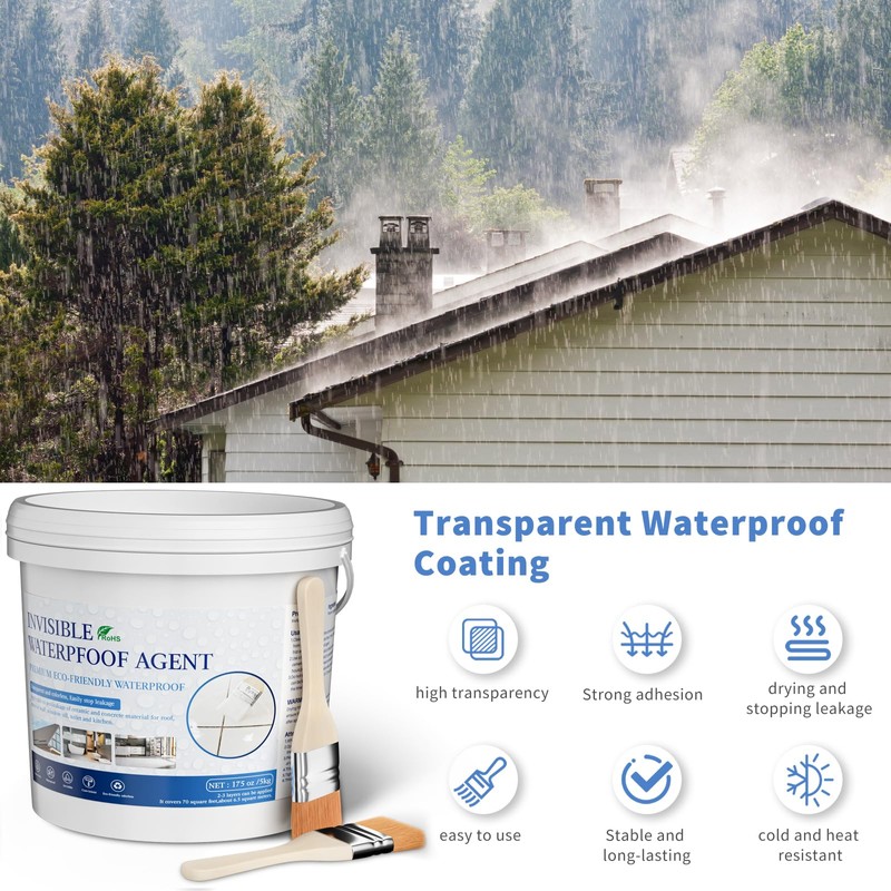 Xmntdo Transparent Waterproof Coating 175 Oz (5 KG), Invisible Waterproof
