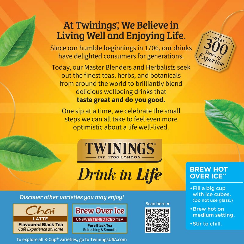 Twinings Brew Over Ice Unsweetened Peach Black Iced Tea 72