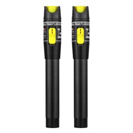 Xunsomten -2PC 50km Visual Fault Locator Fiber Optic VFL Fiber Tester Fiber Optic Cable Tester Meter with 2pc Singlemode 9/125μm FC Male to LC Female Adapter