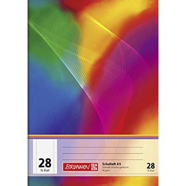 Brunnen 104592802 exercise book, A5, 16 sheets, 5 mm checked, with margin, line style 28