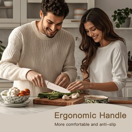 13 Pieces Kitchen Knives Set with Healthy Anti-Rust Coating, Stainless Steel Chef Knife Sets with 6 Blade Dishwasher Safe