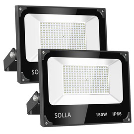 2 Pack 150W Led Flood Lights, 15000lm 6000K Daylight White Exterior Flood Lighting, Outdoor Indoor Lights Fixture, Security Floodlight Spotlight for Yard, Garden, Garage, Rooftop